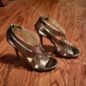 Michael Kors Silver Zip Back Heels